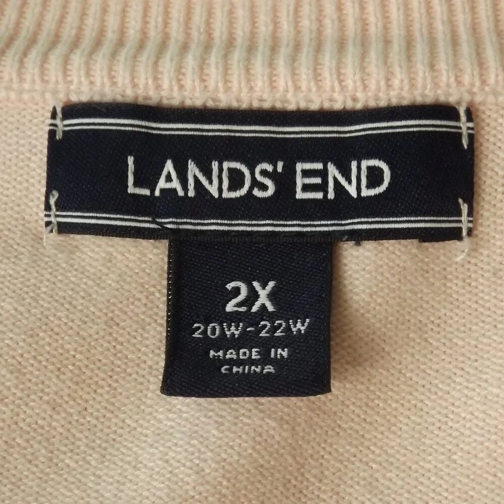 RESERVED! LANDS END Cardigan Sweater, 2X, Pastel Pink, Smooth Knit, - Picture 6 of 9
